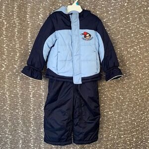 Vintage Zero Xposur Boys Snow Suit & Jacket Set Monkey Winter Youth 24M